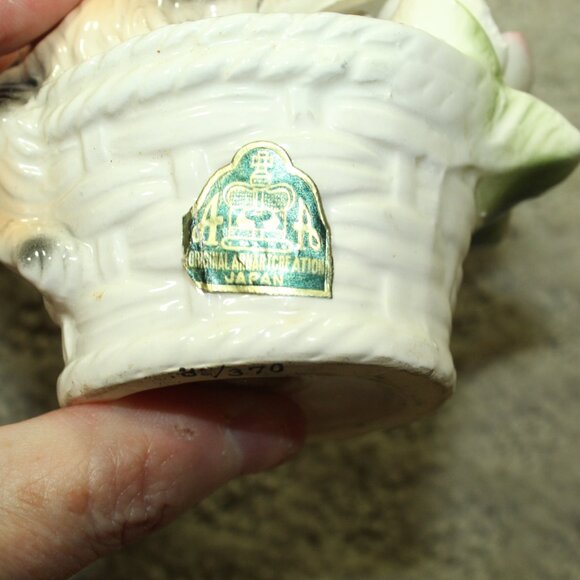 Original Arnat Creation Numbered Ceramic Cats in Flower Baskets Salt & Pepper Sh - Picture 4 of 7